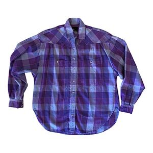 Vintage Women’s Lizsport Purple Plaid Flannel Shirt